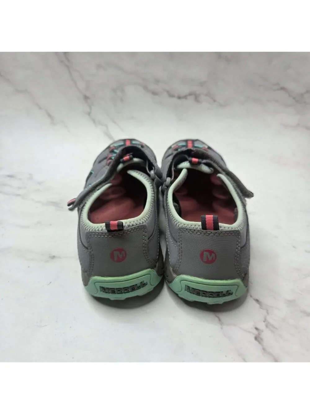 Merrell Hydro H2O Closed Toe Sandals Grey Teal Hiking Outdoors Youth Girls 5